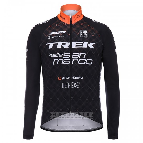 2017 Fahrradbekleidung Trek Selle San Marco Shwarz Trikot Langarm und Tragerhose